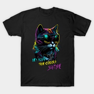 Let your true colors shine- Cyber punk cat T-Shirt